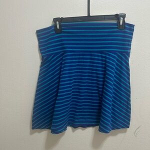 No Boundaries Blue Striped Skater Skirt